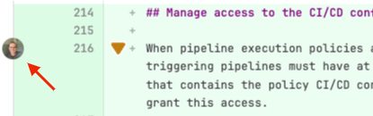 Icon to expand a comment in a merge request diff.